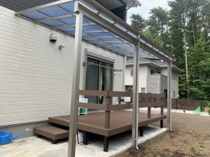 フェンスとテラス屋根 設置しました *