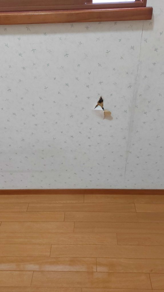 壁に穴が・・・