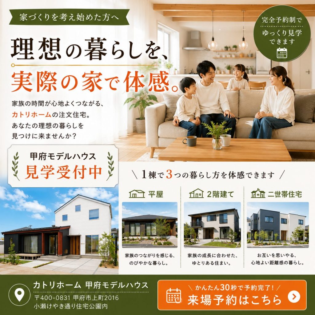 甲府モデルハウスご見学受付中